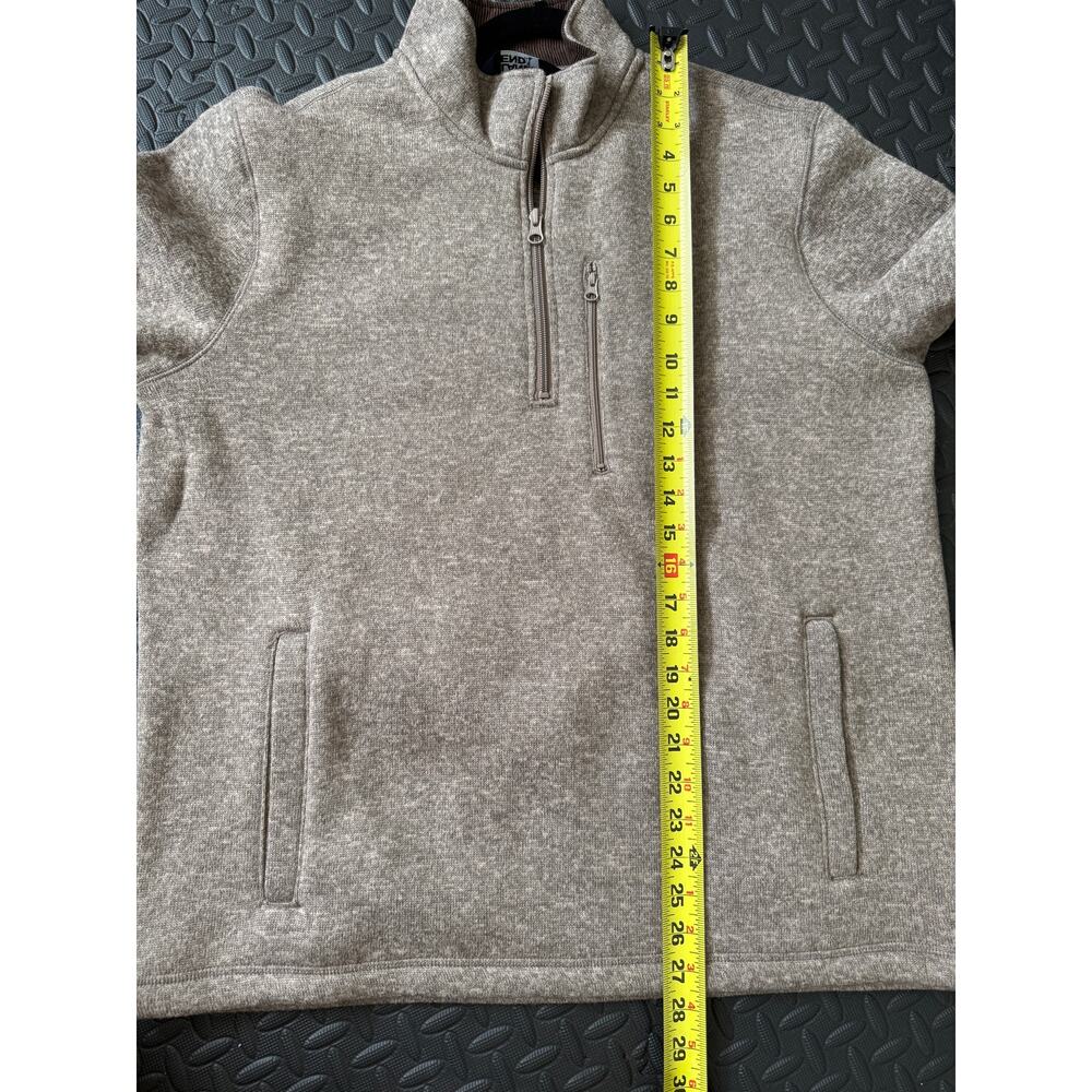 NEW Lands’ End Mens Large 1/4 Zip Fleece Brown Pullover Quarter Zip Sweater - Picture 7 of 9